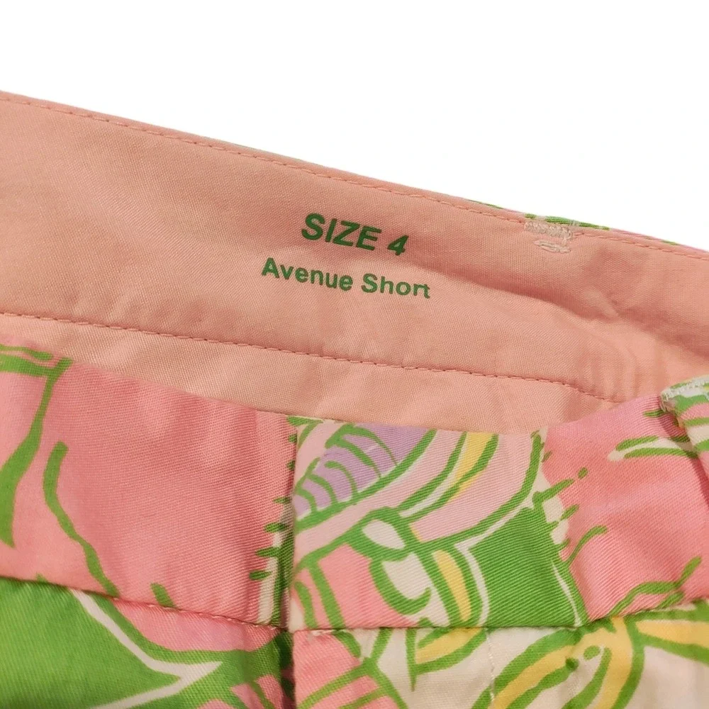 Lilly Pulitzer‎ Avenue Shorts Pink Green Tropical Print Cruise Vacation Travel 4